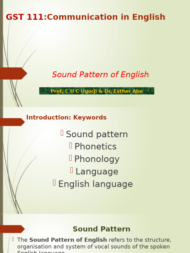 English Sound Patterns and Phonetics | PDF | Syllable | Stress ...