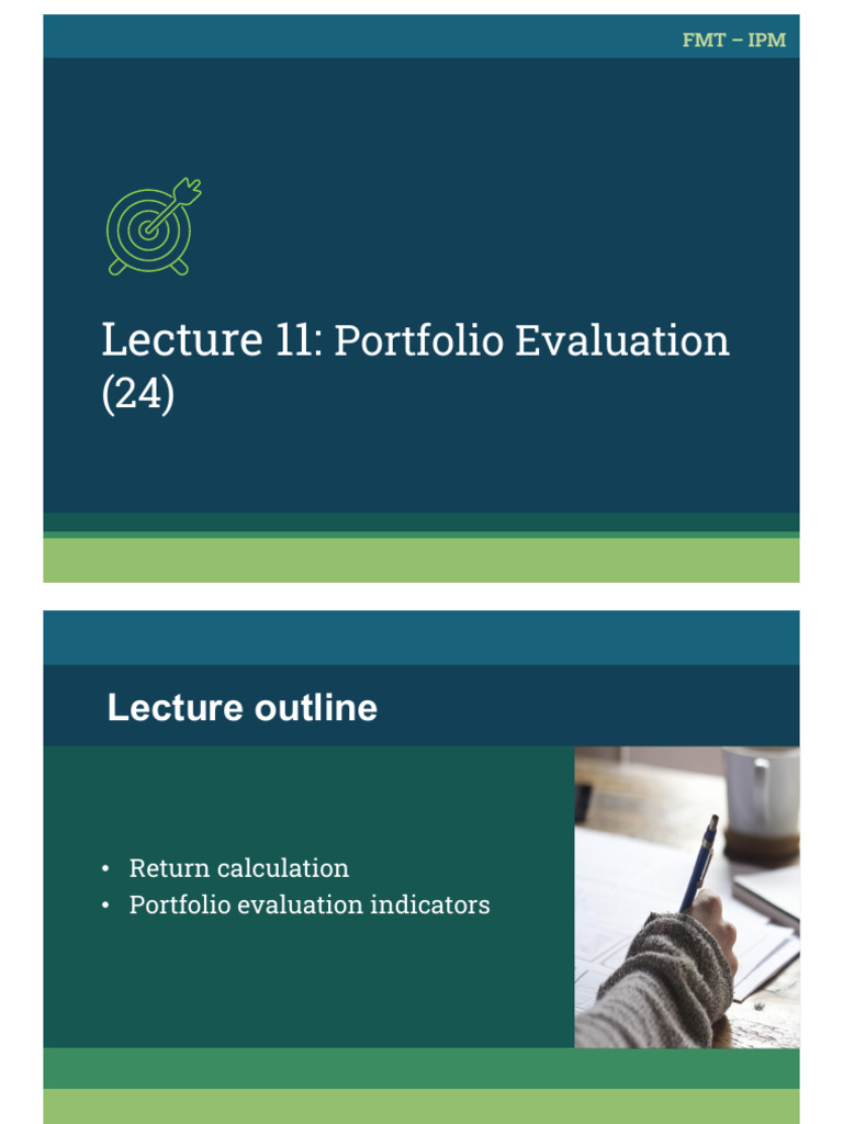 Portfolio Evaluation Techniques Explained | PDF | Portfolio (Finance ...