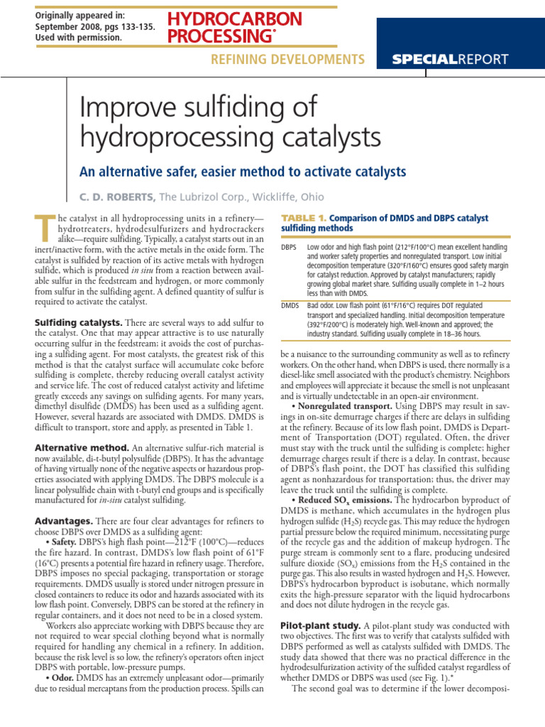 Hydrocarbon Processing Sept 2008 | PDF | Oil Refinery | Catalysis
