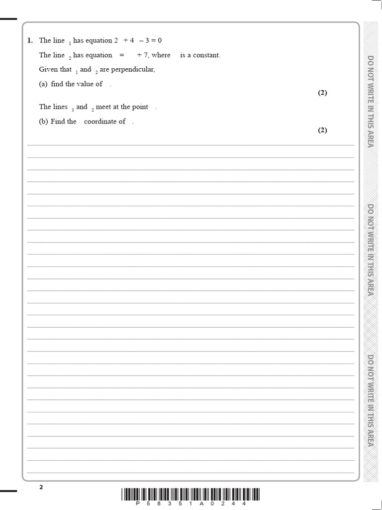 Algebra and Geometry Problem Set | PDF | Area | Equations