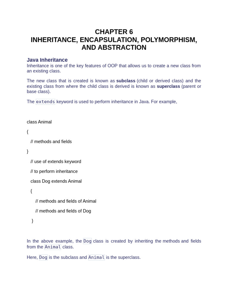 Concept of Inheritance Encapsulation and Polymorphism | PDF ...