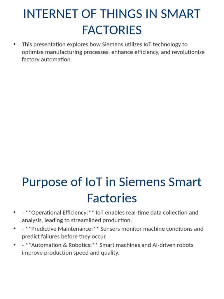 IoT Optimization in Siemens Factories | PDF | Internet Of Things ...