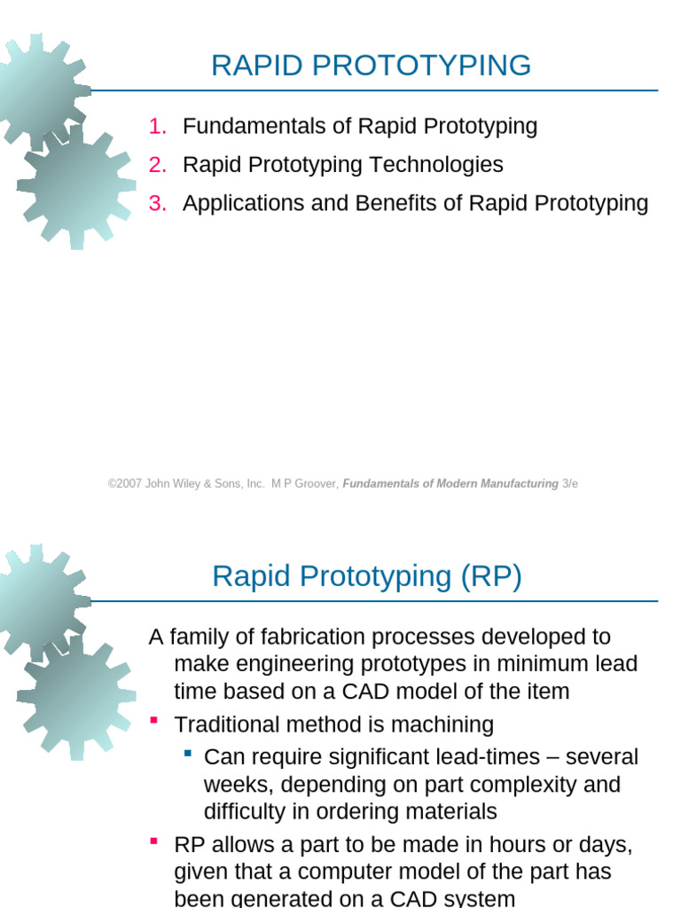 Ch34 Rapid Prototyping | PDF | 3 D Printing | Lamination