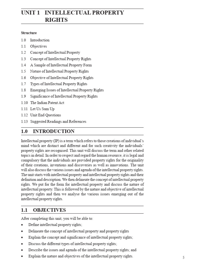 Overview of Intellectual Property Rights | PDF | Intellectual Property ...