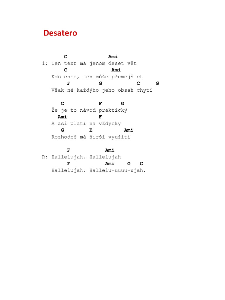 Desatero Akordy | PDF