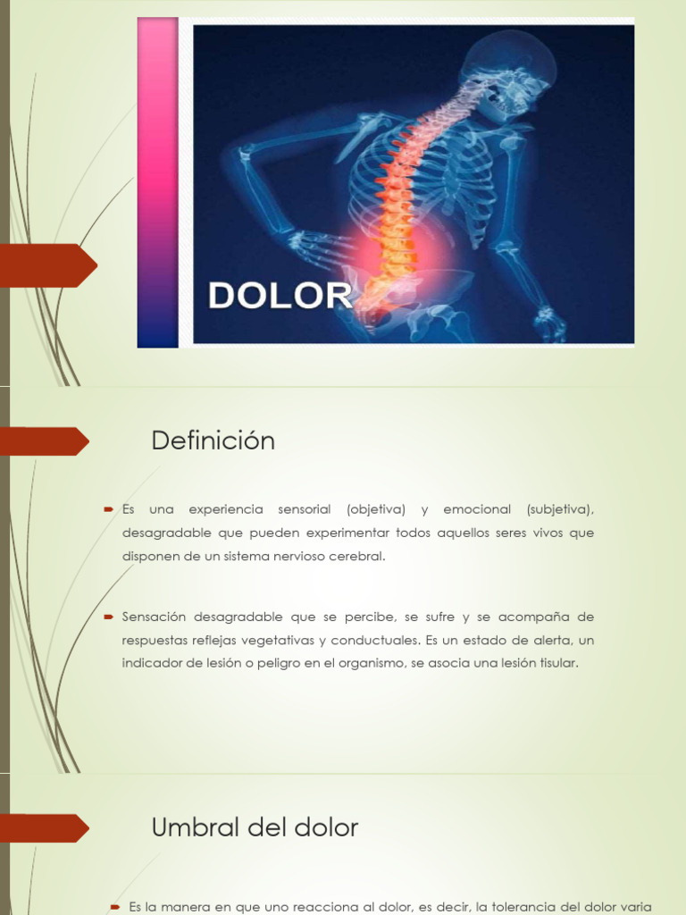 Definición y Manejo del Dolor | PDF | Dolor | Especialidades Medicas