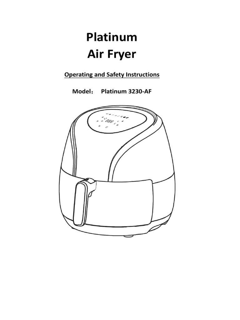 Platinum Air Fryer User Manual | PDF | Ac Power Plugs And Sockets | Baking