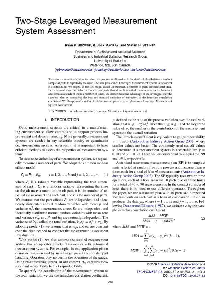 Browne 2009 - Two - Stage - Leverage - Technometrics | PDF | Estimator ...