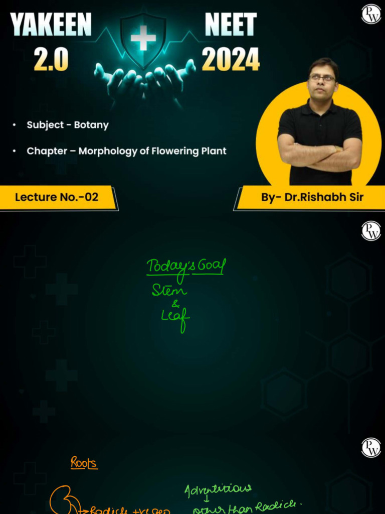 Morphology of Flowering Plants 02: Class Notes - Yakeen 2.0 2024 ...