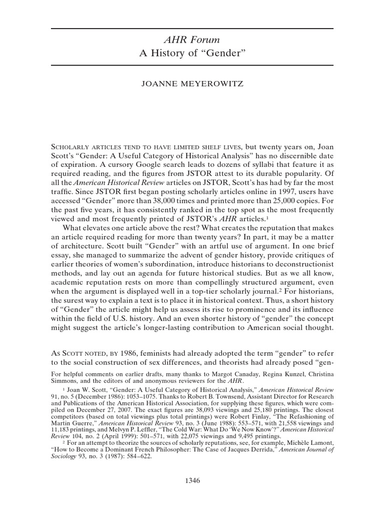 A History of Gender | PDF | Gender | Gender Studies