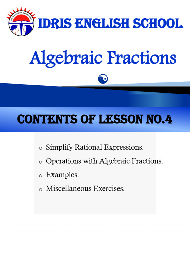 Simplifying Algebraic Fractions Guide | PDF | Mathematical Notation ...