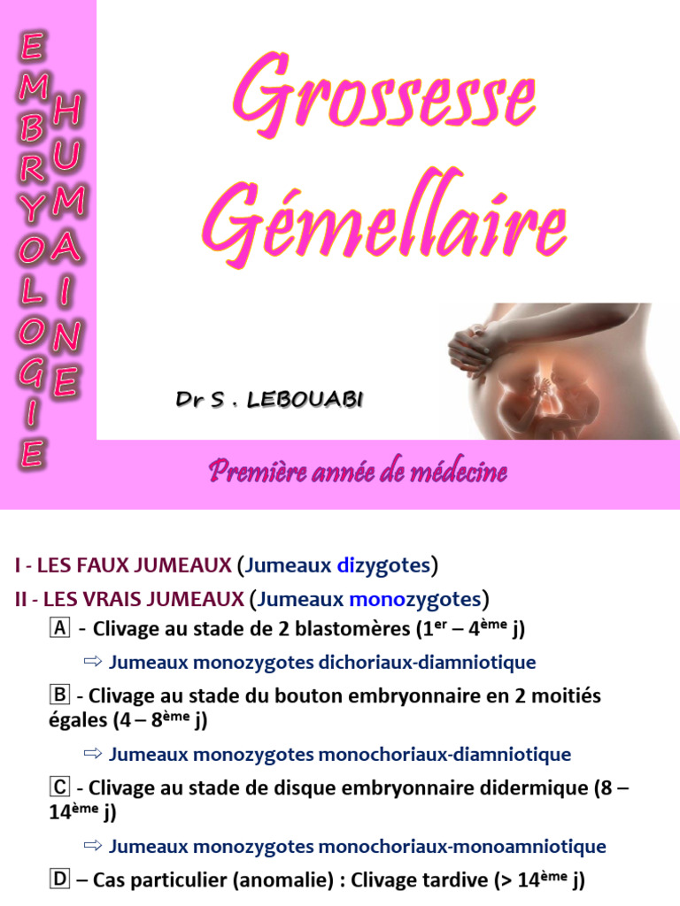 Comprendre la Grossesse Gémellaire PDF Jumeau Embryon — free download