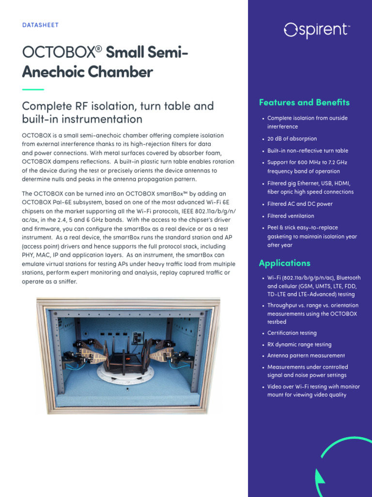 OCTOBOX Small Semi-Anechoic Chamber | PDF | Ieee 802.11 | Wi Fi