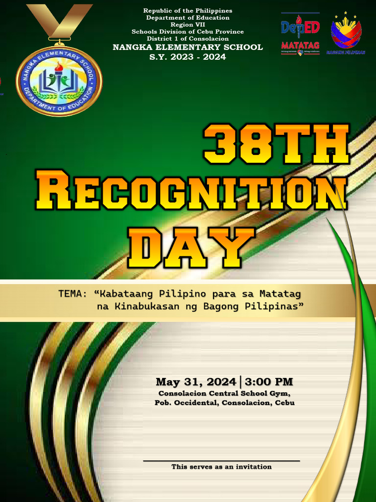 Nangka Elementary School 38th Recognition Day | PDF