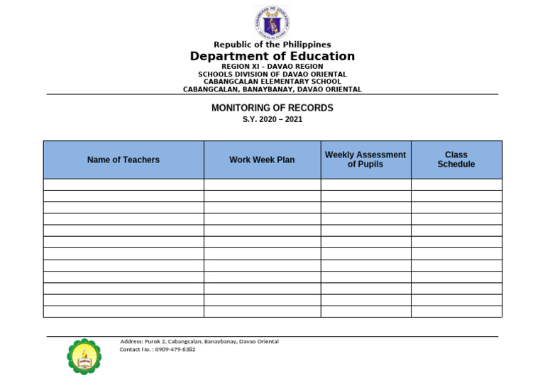 Davao Oriental School Year 2020-2021 Records | PDF