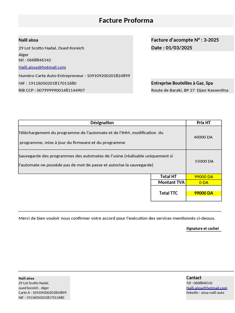 Facture Proforma - Services Automates | PDF