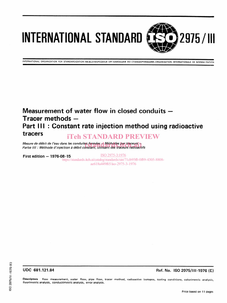 Iso 2975 3 1976 | PDF | Radioactive Tracer | International Organization ...
