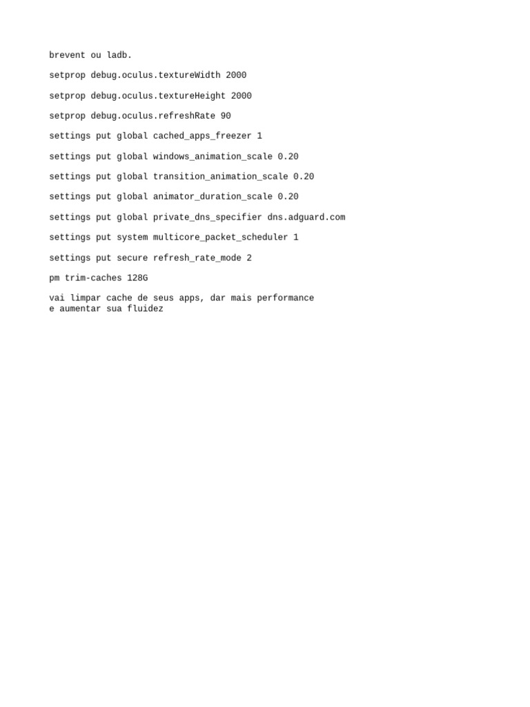 ADB Performance Tweaks for Android | PDF