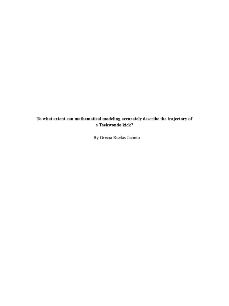 Modeling Taekwondo Kick Trajectories | PDF | Mathematical Model ...