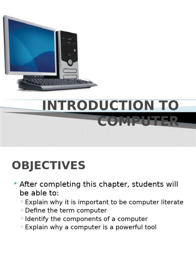 LESSON 1 - Introduction - To - Computers | PDF | Personal Computers ...