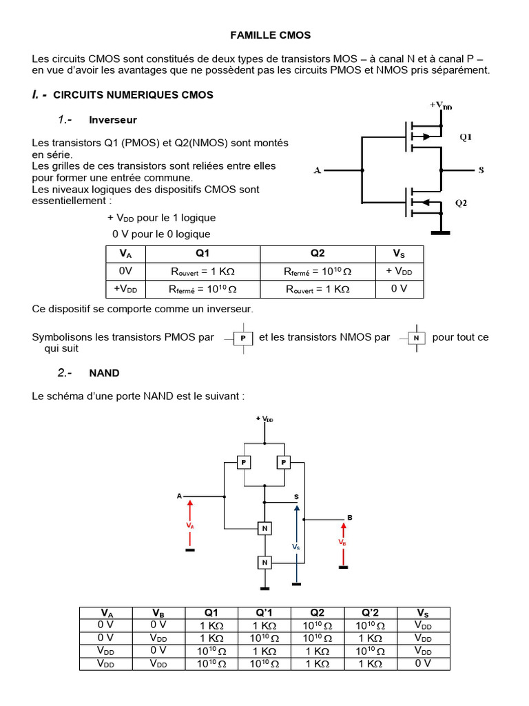 Introduction aux Circuits CMOS | PDF | CMOS | Électrotechnique