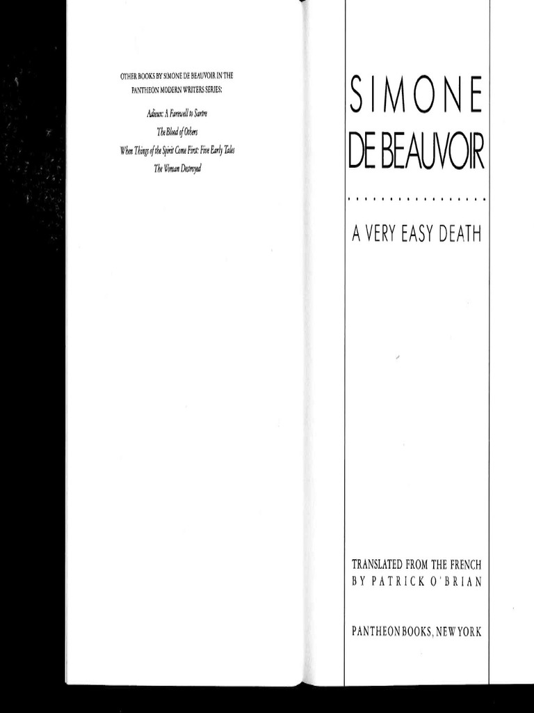 A Very Easy Death: Simone de Beauvoir | PDF