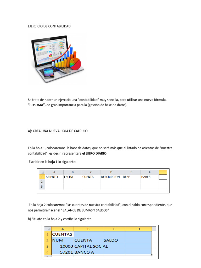 Ejercicio de Contabilidad en Excel | PDF | Contabilidad | Hoja de cálculo