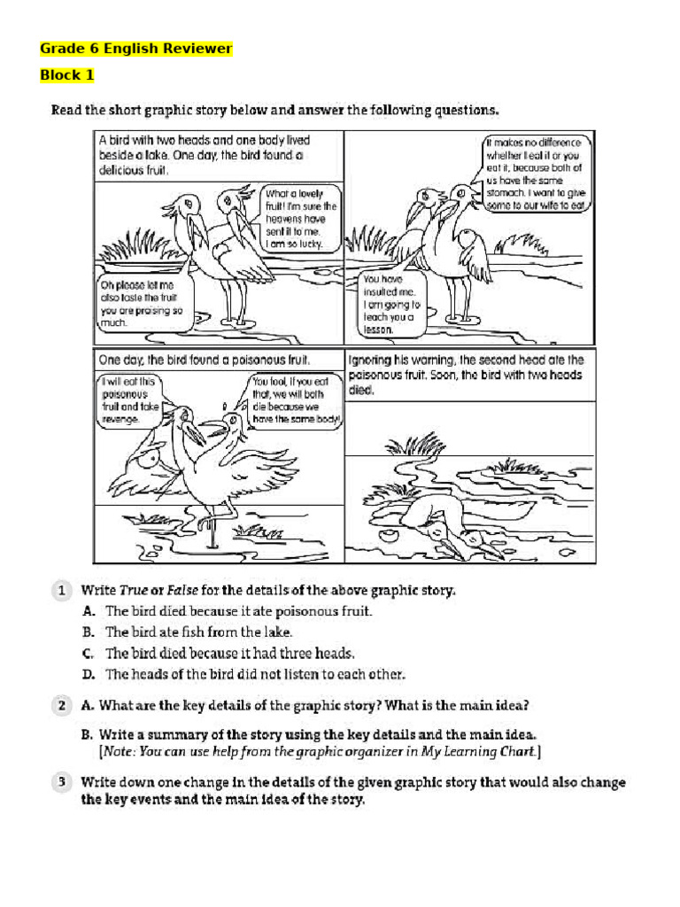 GRADE 6 ENGLISH REVIEWER WITH ANSWER visual data 3