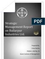 Strategic Management Report On Ballarpur Industries LTD