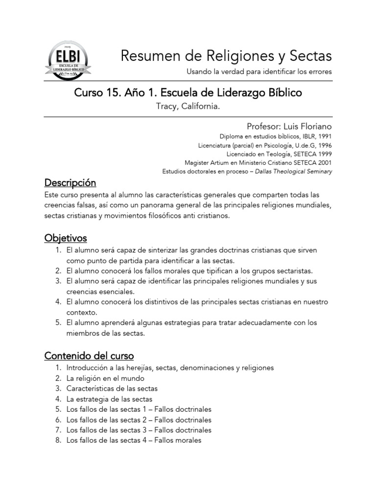 Identificación de Sectas y Herejías | PDF | Secta | Cristo (título)