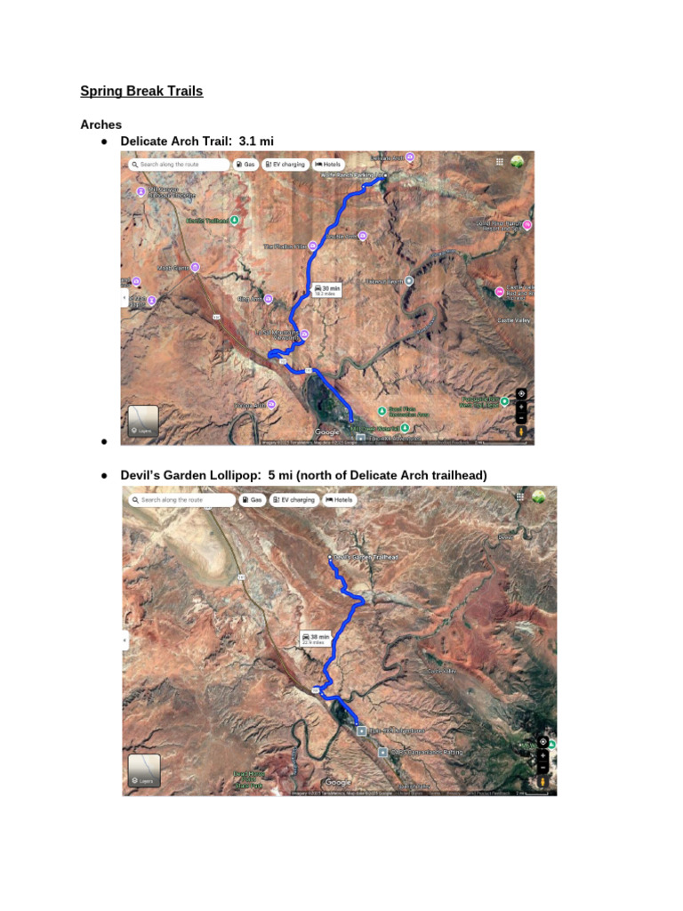Spring Break Hiking Trails in Arches | PDF