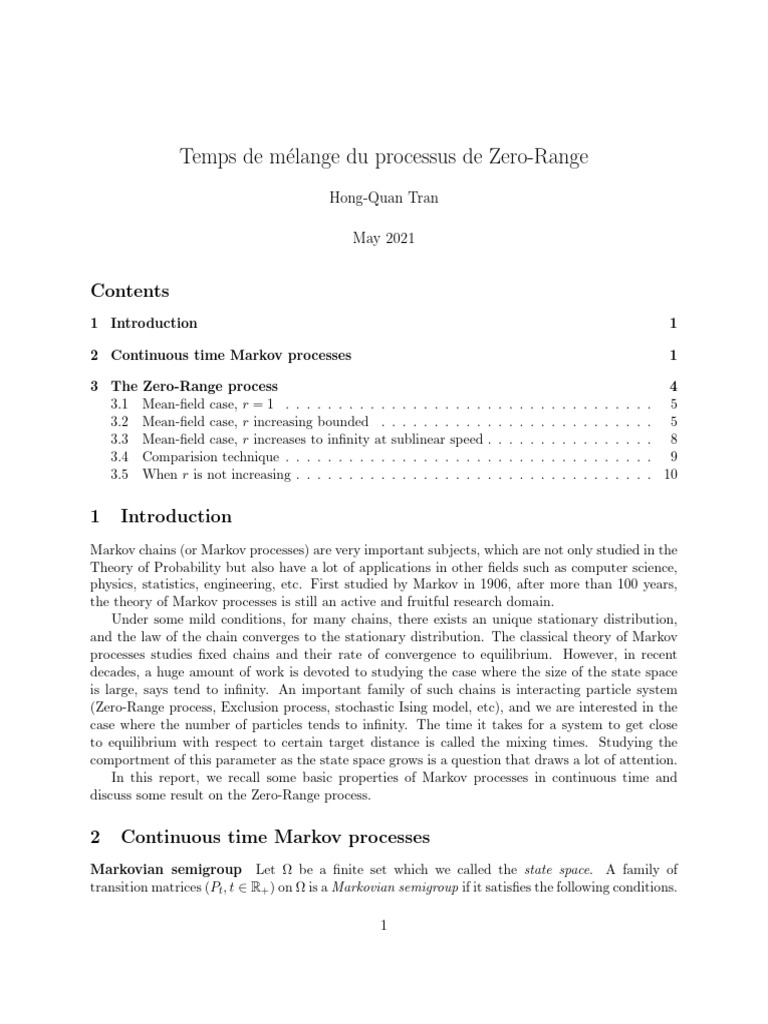 Zero-Range Process Mixing Times Analysis | PDF | Markov Chain | Mathematics