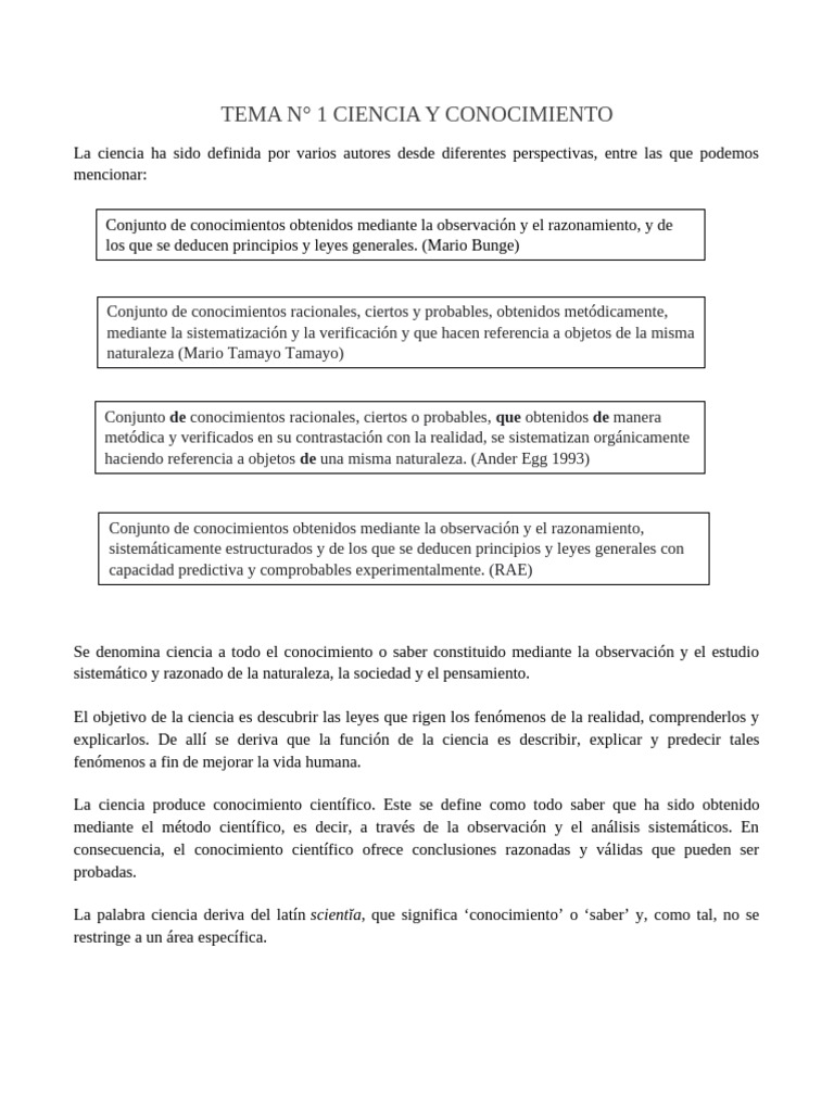 Definición y Evolución de la Ciencia | PDF | Conocimiento | Paradigma