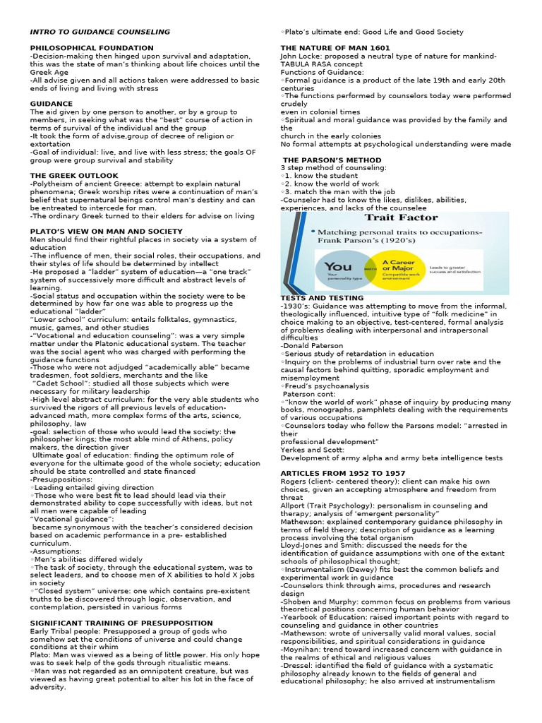 Introduction in Guidance Counseling | PDF | Psychology | School Counselor