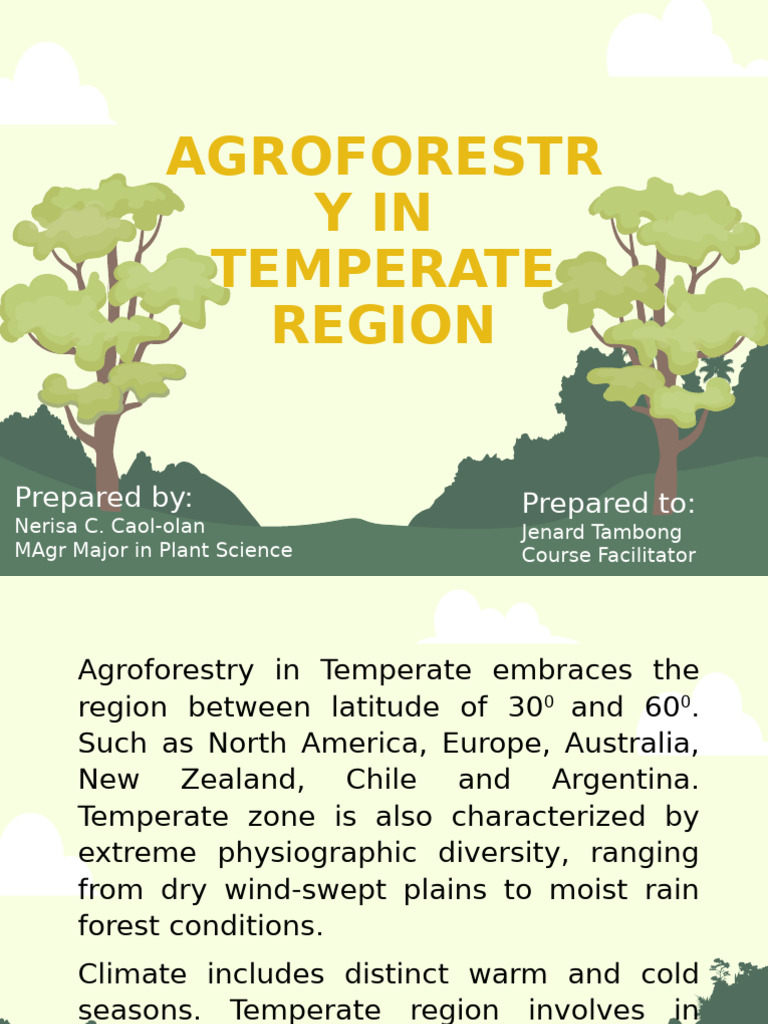 Agroforestry Practices in Temperate Regions | PDF | Grazing | Trees