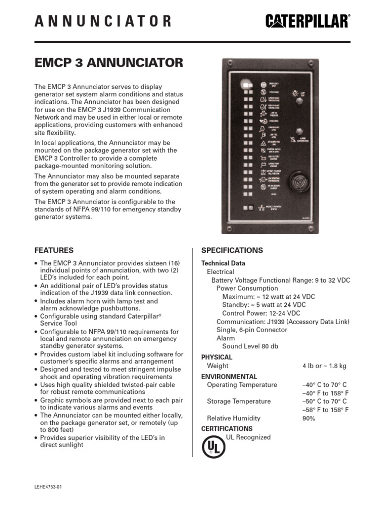 EMCP 3 Annunciator Overview | PDF | Light Emitting Diode | Electrical ...
