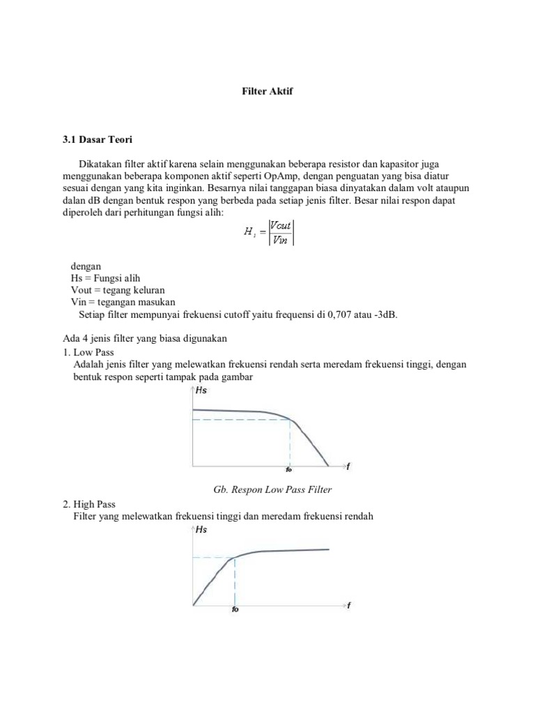 Contoh Soal Rangkaian Low Pass Filter Barisan Contoh