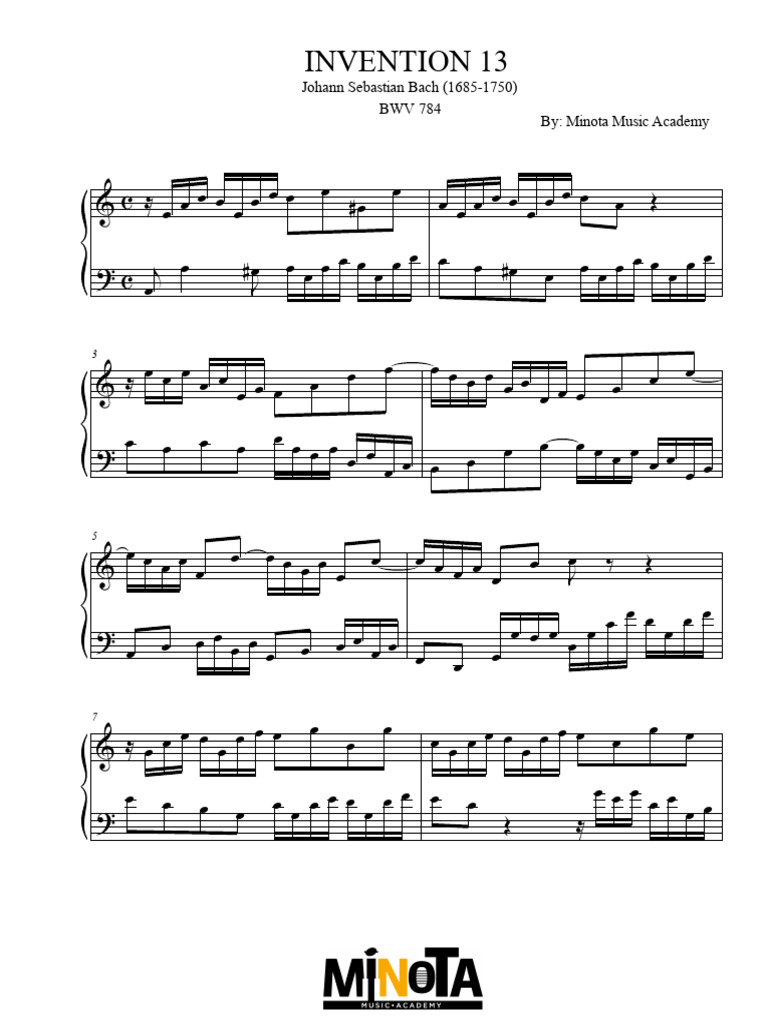 Invention 13 de Bach BWV 784 | PDF