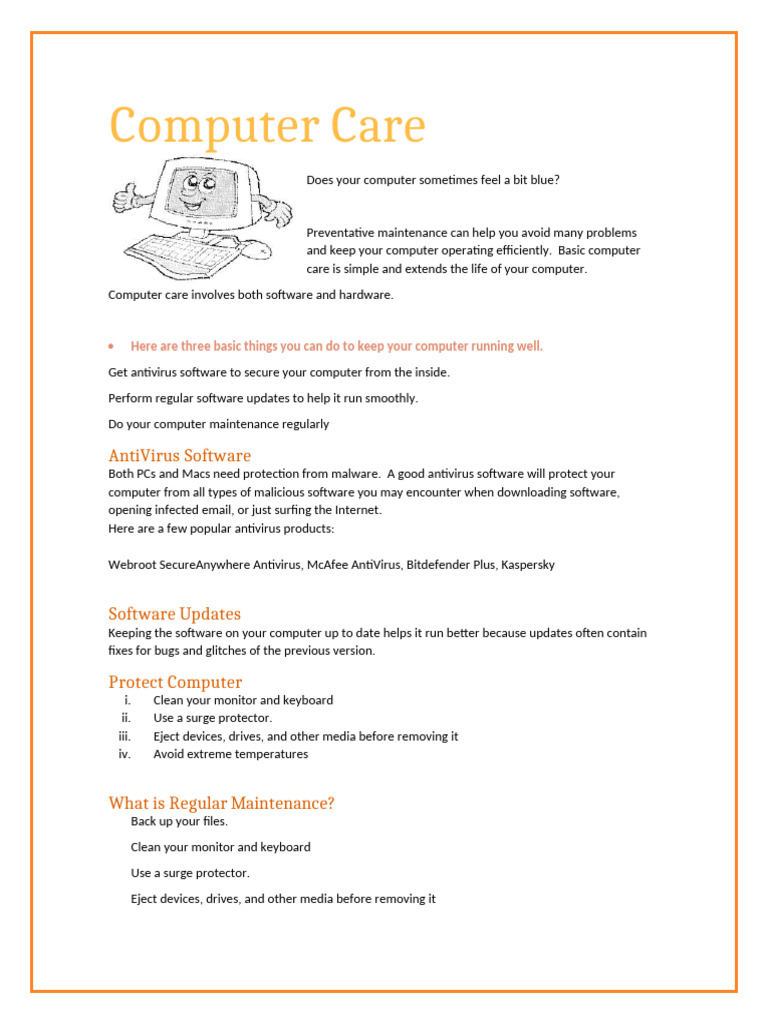 Essential Computer Care Tips | PDF