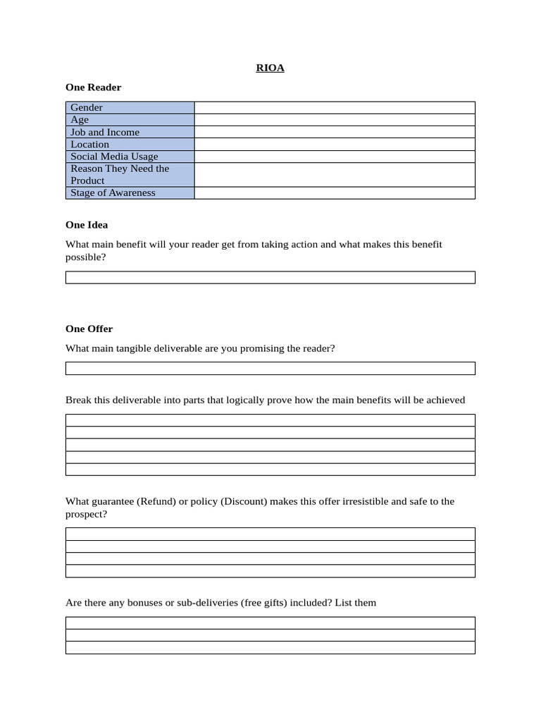 RIOA Template | PDF