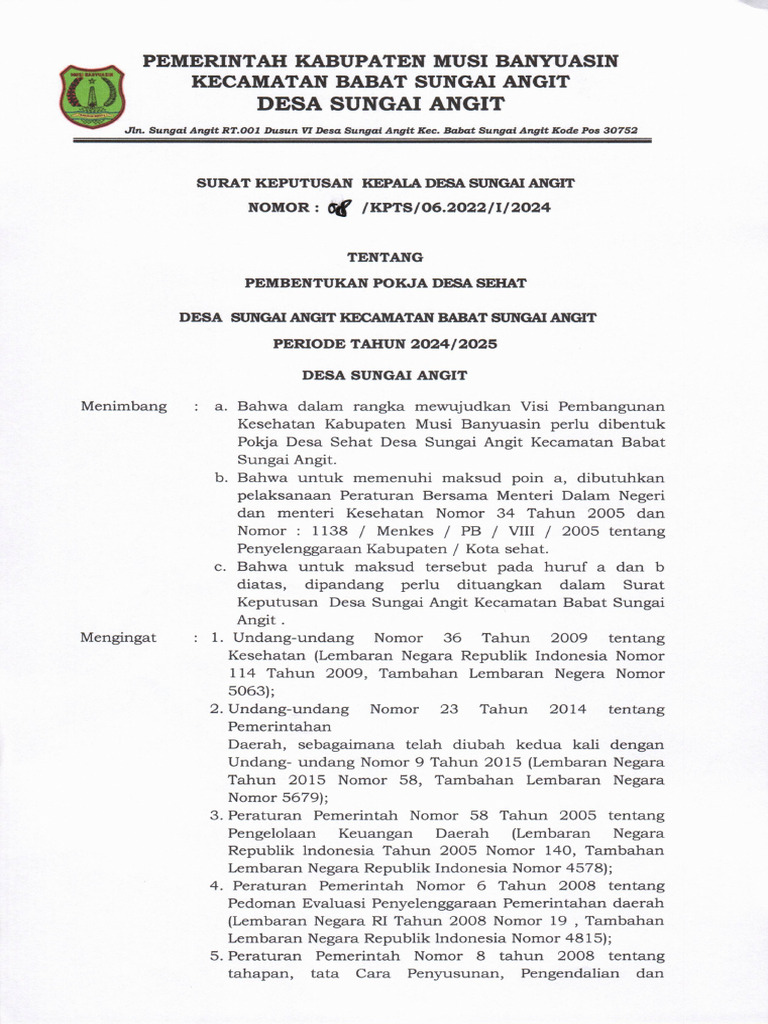 Kks Desa Sungai Angit | PDF