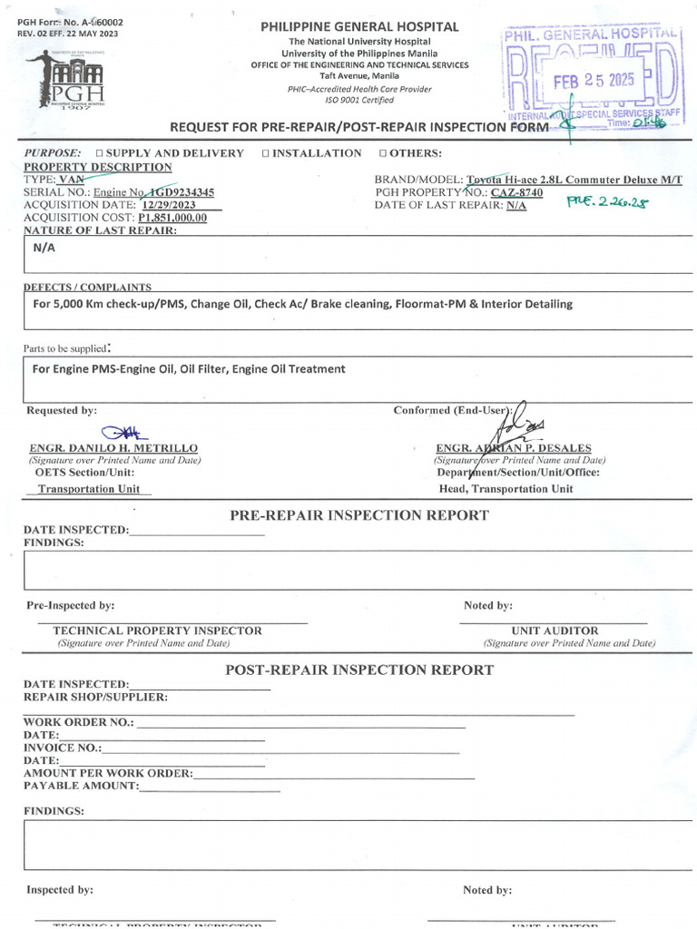 Vehicle Preventive Maintenance Report | PDF