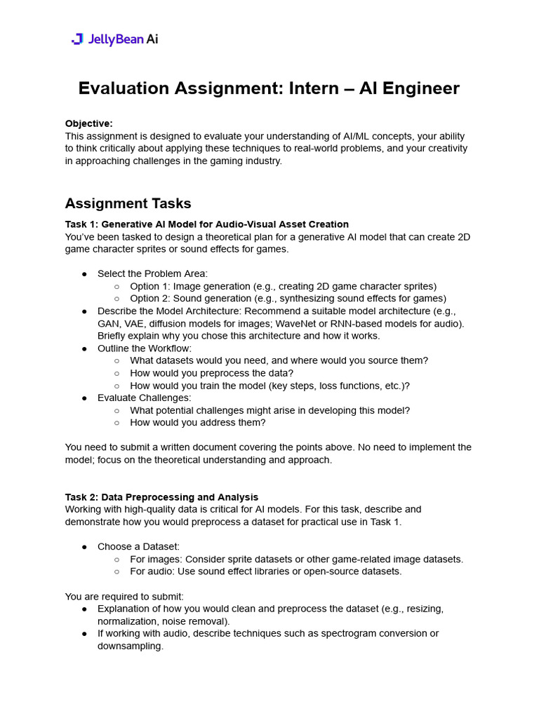 AI Engineer Internship Evaluation Guide | PDF | Artificial Intelligence ...