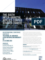 The Sixth Inter-Varietal Applied Corpus Studies (Ivacs)