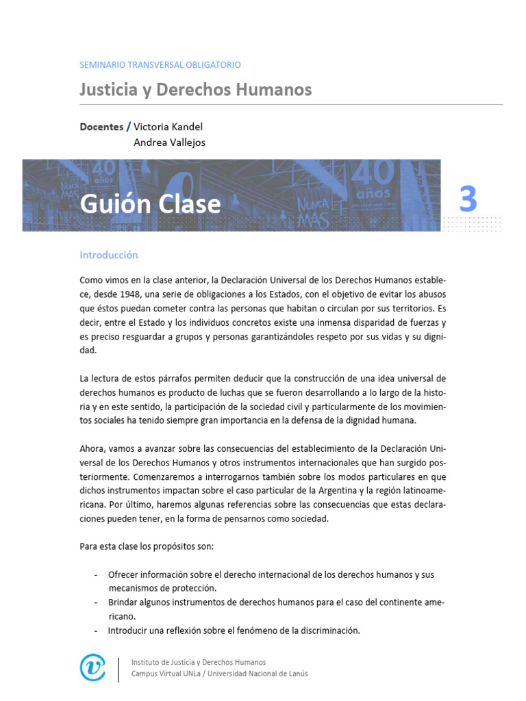 3 G - SEMINARIO - Justicia y Derechos Humanos - Clase3 - 2021 | PDF ...