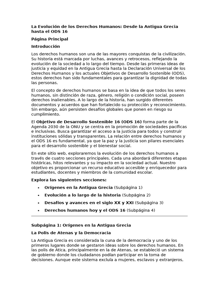 Evolución de los Derechos Humanos y ODS 16 | PDF | Derechos humanos ...