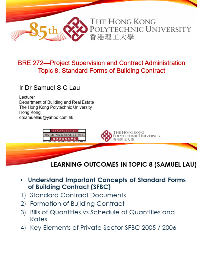 Standard Forms of Building Contracts Guide | PDF | Indemnity | Architect