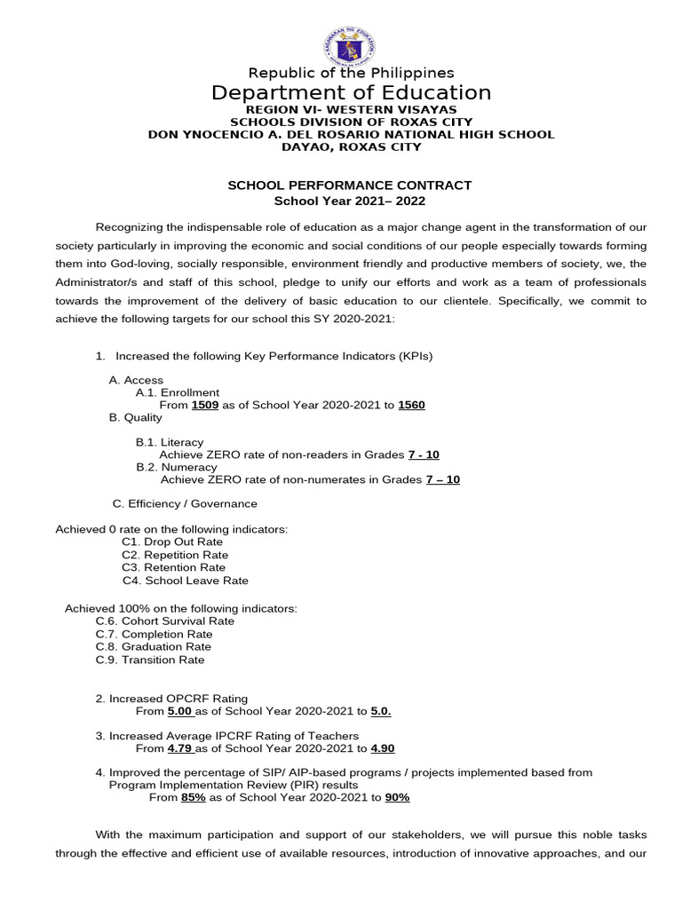 Performance Pledge 2021 2022 | PDF | Behavior Modification | Intelligence