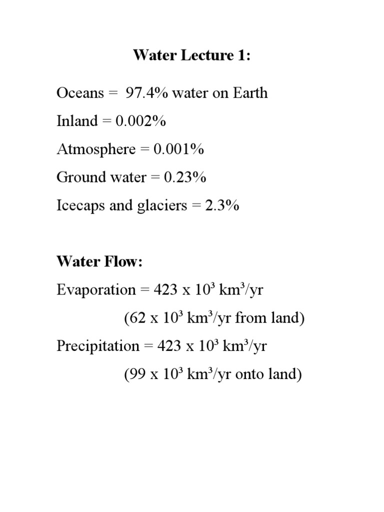 Water Lecture 1 | PDF | Home & Garden