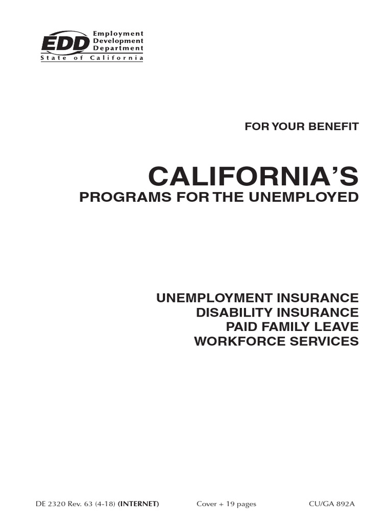 EDD Benefit Guide for Unemployed Californians | PDF | Social Security ...